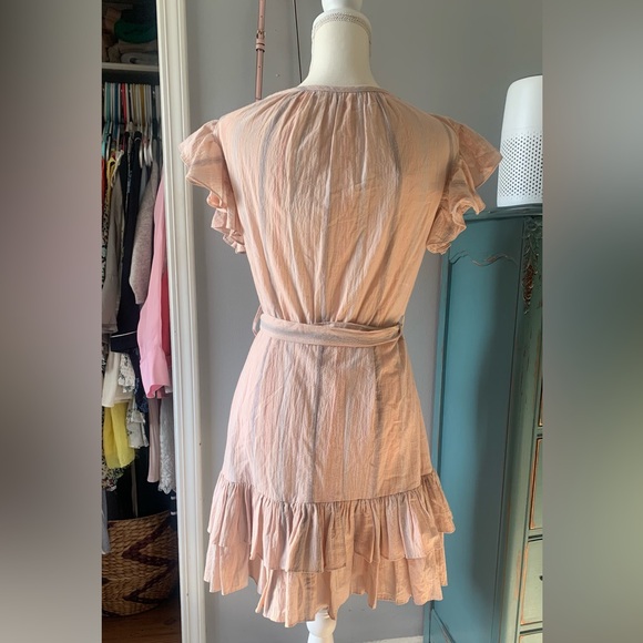 NWT $350 Rebecca Taylor stripe ruffled dress - Picture 4 of 7